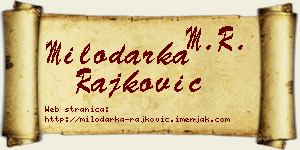 Milodarka Rajković vizit kartica